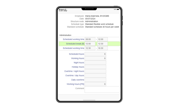 working time and attendance